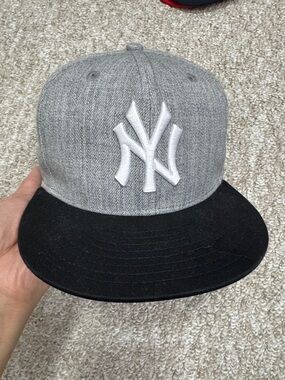 New Era Gray Crown Black Visor Yankees Fitted Hat